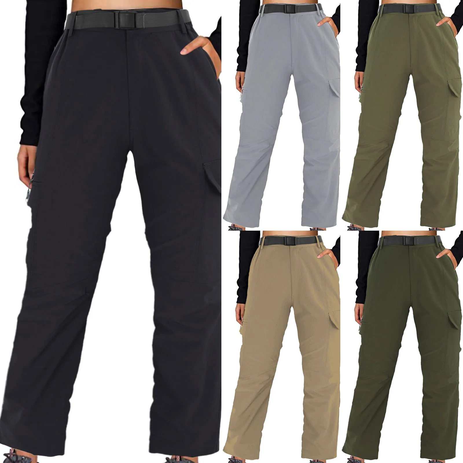 

Women Trousers Women'S Outdoor Sports Casual Quick Drying Pants Detachable Summer Four Sided Womens Beach Pants Lightweight