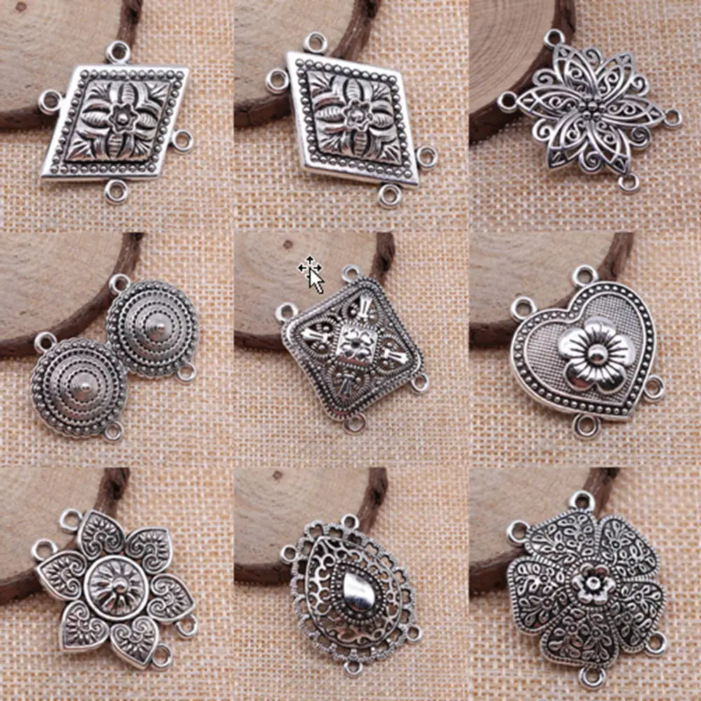 

Flower four-hole connector charms for jewelry making handmade Supplies for jewelry Pendant DIY