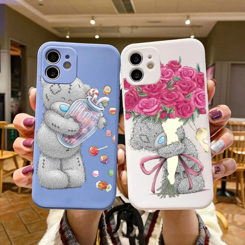 

Чехол для телефона Tatty Teddy для IPhone 14 11 12 13 Pro Max X XR XSMax 6 6S 7 8 Plus SE 2022, Мягкий Квадратный цветной чехол для телефона