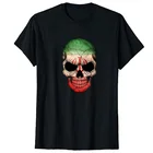 Футболка унисекс с изображением иранского флага, черепа, черно-белая футболка большого размера, женские футболки, уличная одежда в стиле Харадзюку, летняя мужская одежда