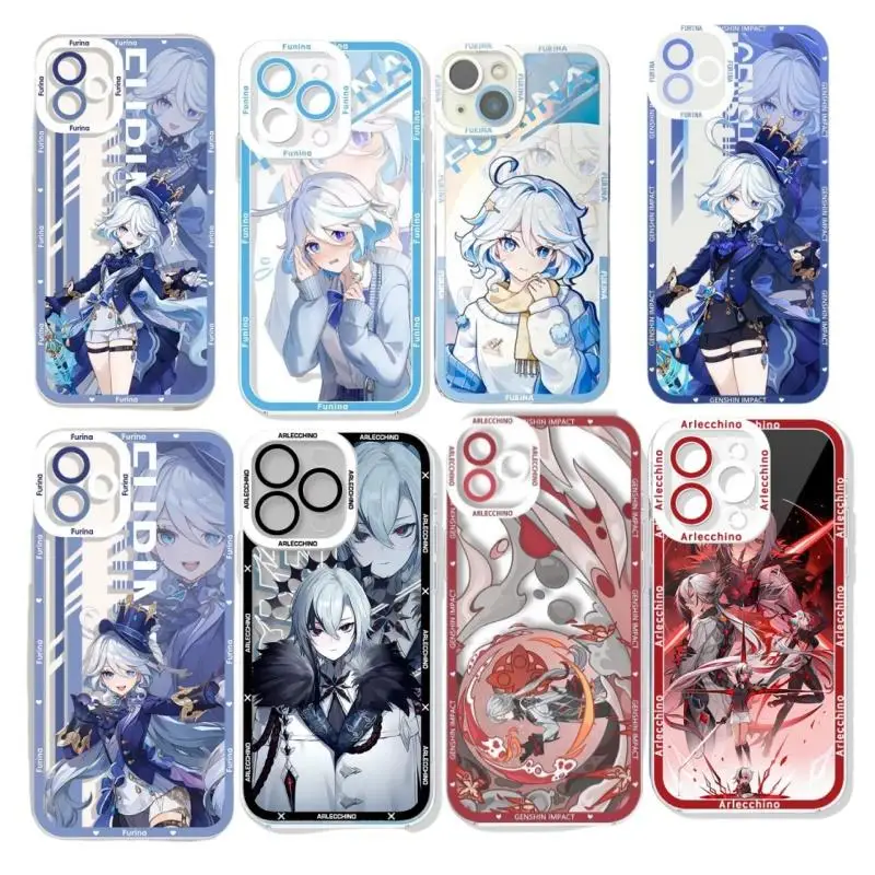 Чехол для телефона Genshin Impact Furina Arlecchino Redmi 12 10 9 9A 9C 13C 12C 10C 9T 7 8 A1 A2 Plus K40 Xiaomi POCO X3 Pro F3