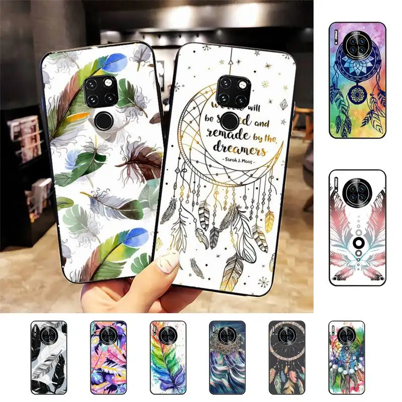 

feather Phone Case for Huawei Mate 20 10 9 40 30 lite pro X Nova 2 3i 7se