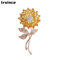 new fashion design personality sunflower brooch rhinestone sun flower brooch fashion high quality brooch accessories