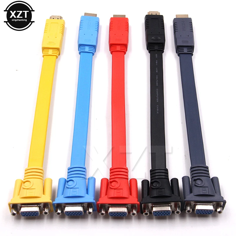 New HD 1080P HDMI-compatible to VGA adapter converter Flat cable For Xbox PS4 PC laptop TV box projector display HDTV | Компьютеры и