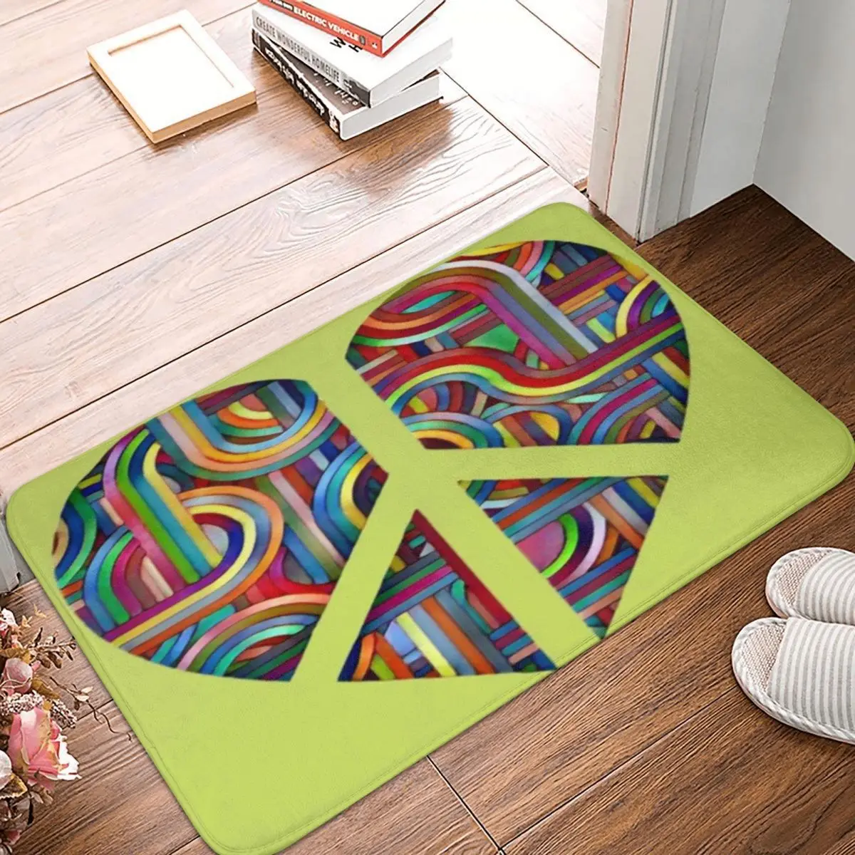 

Цветной Абстрактный Коврик с сердечками 60x40 см, Полиэстеровые напольные коврики, популярная Повседневная дверь