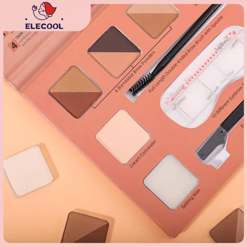 

6 Colors Eyebrow Powder Makeup Palette Waterproof Eyebrows Contour Kit Eye Shadow Contour Tint Brow Enhancer Stencils Cosmetics