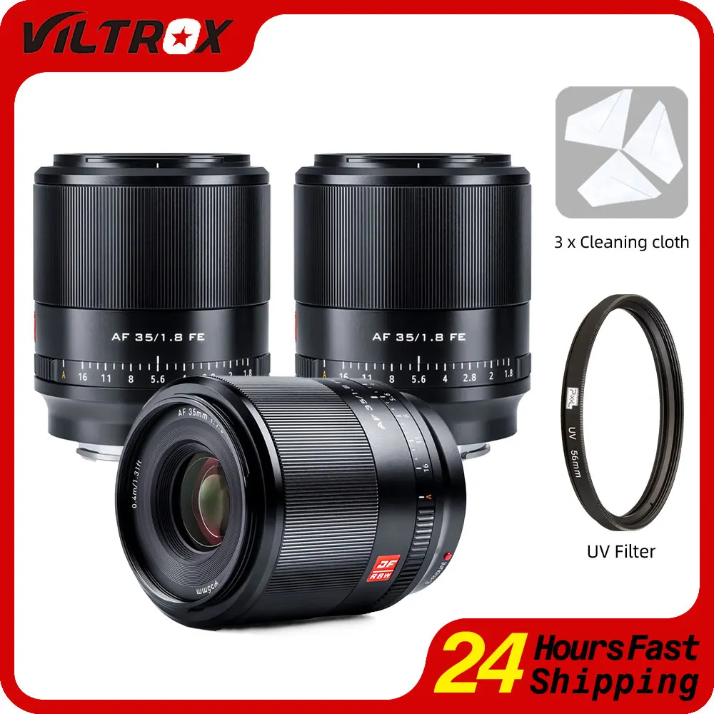 

Viltrox 24mm 35mm 50mm f1.8 AF Full Frame Large Aperture Auto Focus Lens for Sony E Mount a7iii a6000 a6400 Camera Lenses
