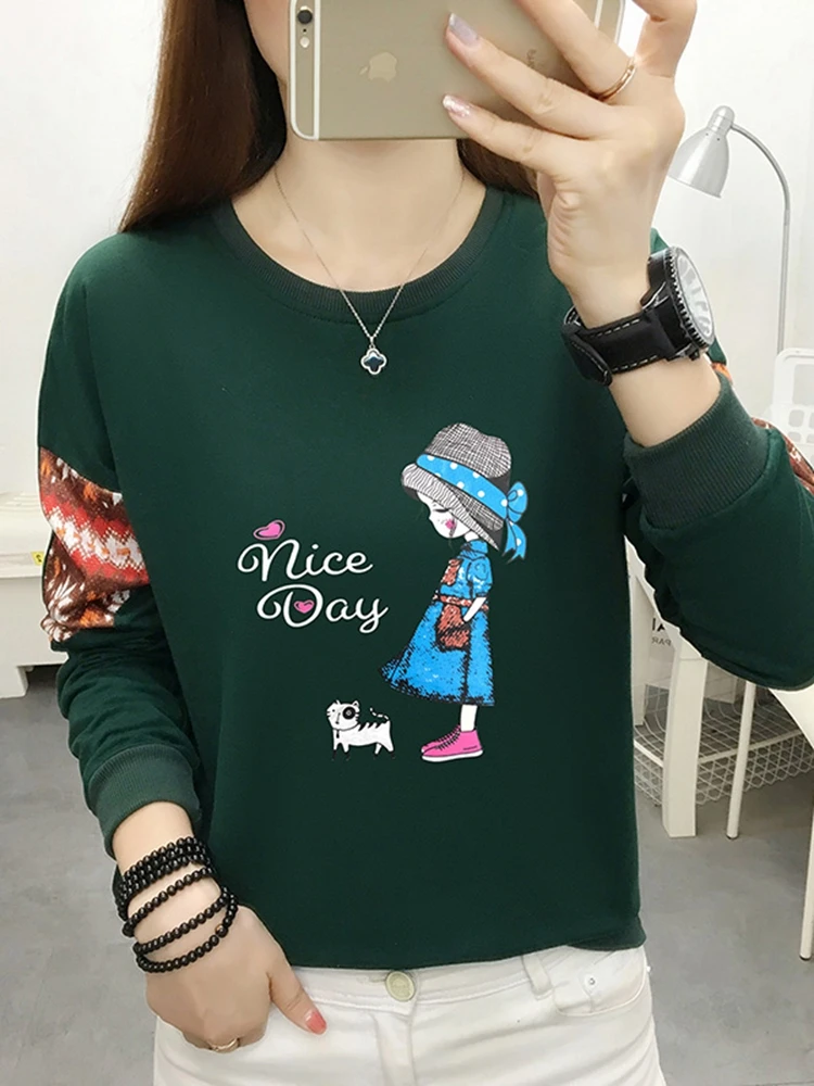 

Женские топы BOBOKATEER белого цвета 2022 свободная Camiseta Mujer с длинным рукавом Женские футболки с круглым вырезом Футболка Женская толстовка женск...