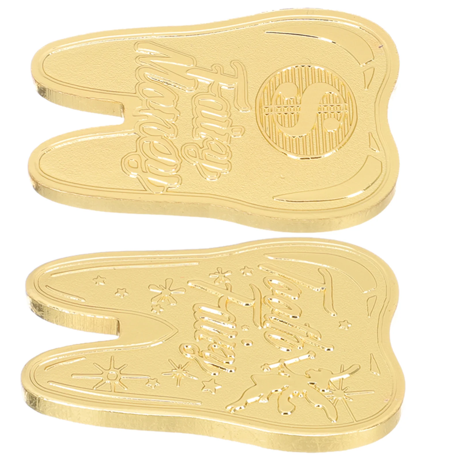 

2pcs Portable Delicate Metal Tooth Coin