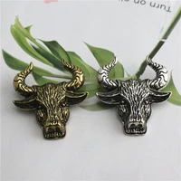 bull head ancient gold silver color alloy animal brooch pins buckle badge corsage accessories gift broches para ropa mujer