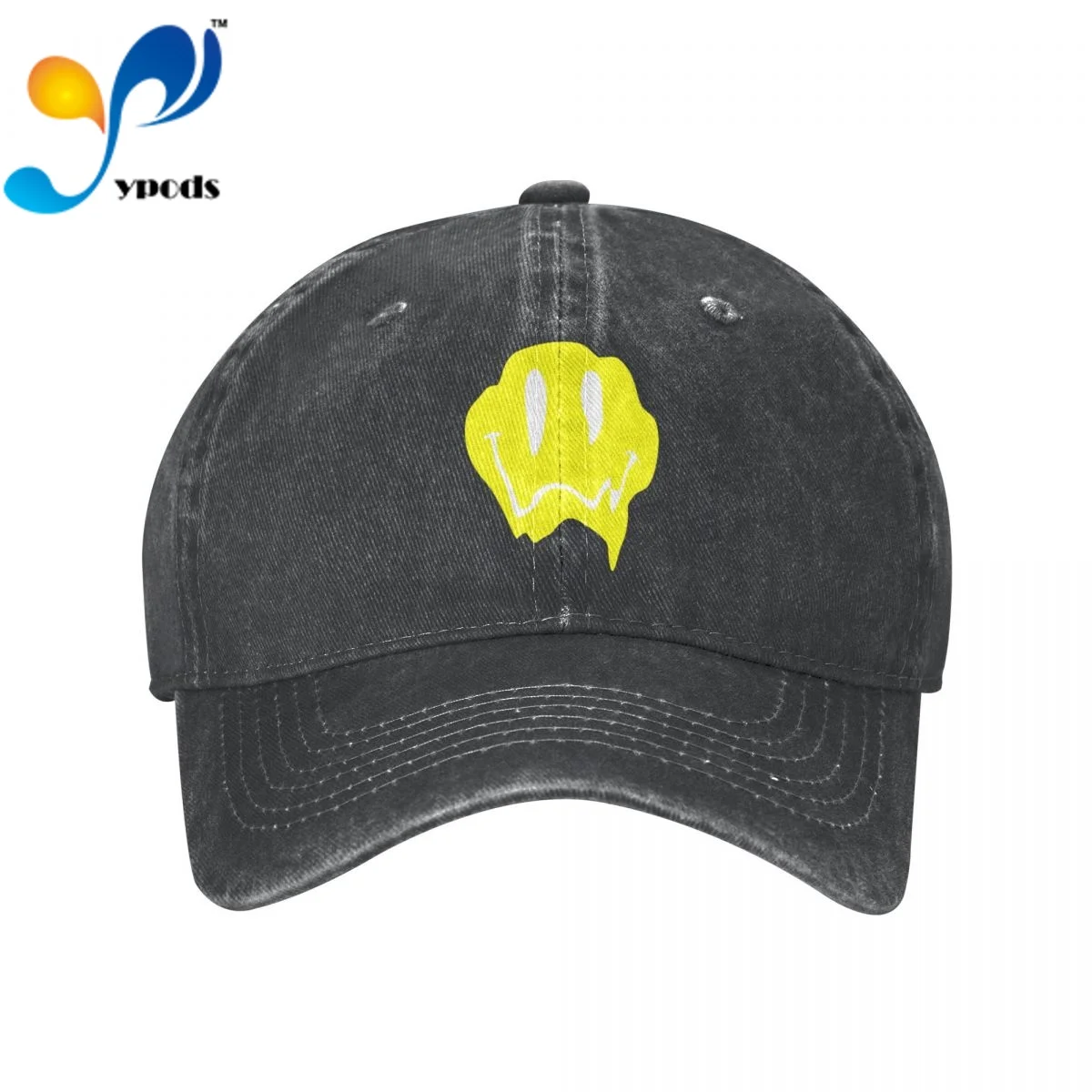 

Melting Acid Laugh Face Yellow Anime Printed Denim Baseball cap Snapback Hats Hat for Men Women Caps Casquette hats