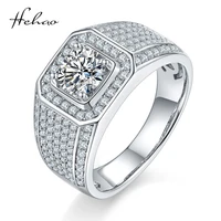 hh luxury 100 s925 sliver mens wedding rings fashion 1ct d color moissanite diamond ring engagement fine jewelry jz011