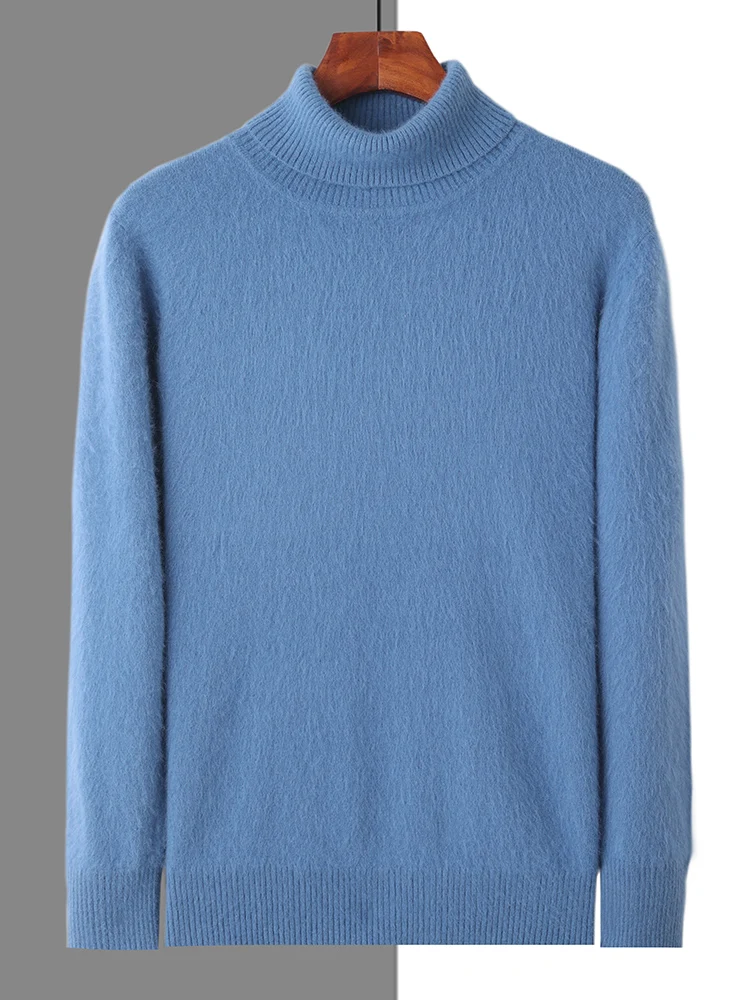 ANGEL осенне-зимний толстый 100% норковый кашемировый мужской свитер с высоким