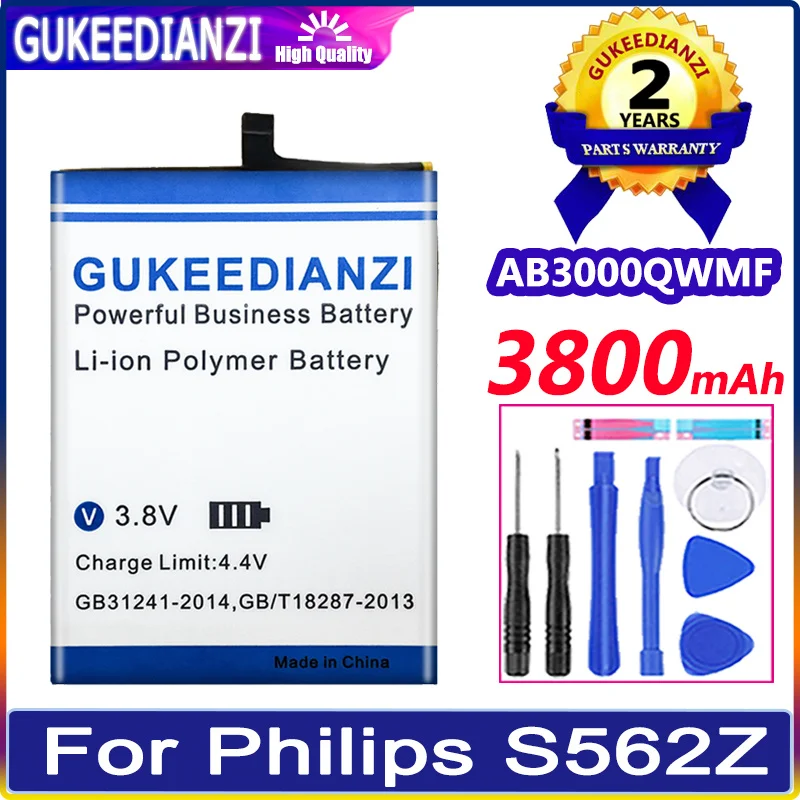 Аккумулятор GUKEEDIANZI AB3000QWMF 3800mAh для Philips S562Z мобильный телефон Bateria