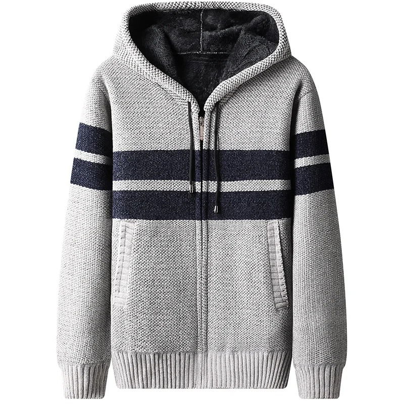 

2022 Autumn Fashion Hooded Sweaters Men Slim Knitwear Jumper Soft Warm Pullover Male Casual Trendy Jersey Knitted Sweaters 8827