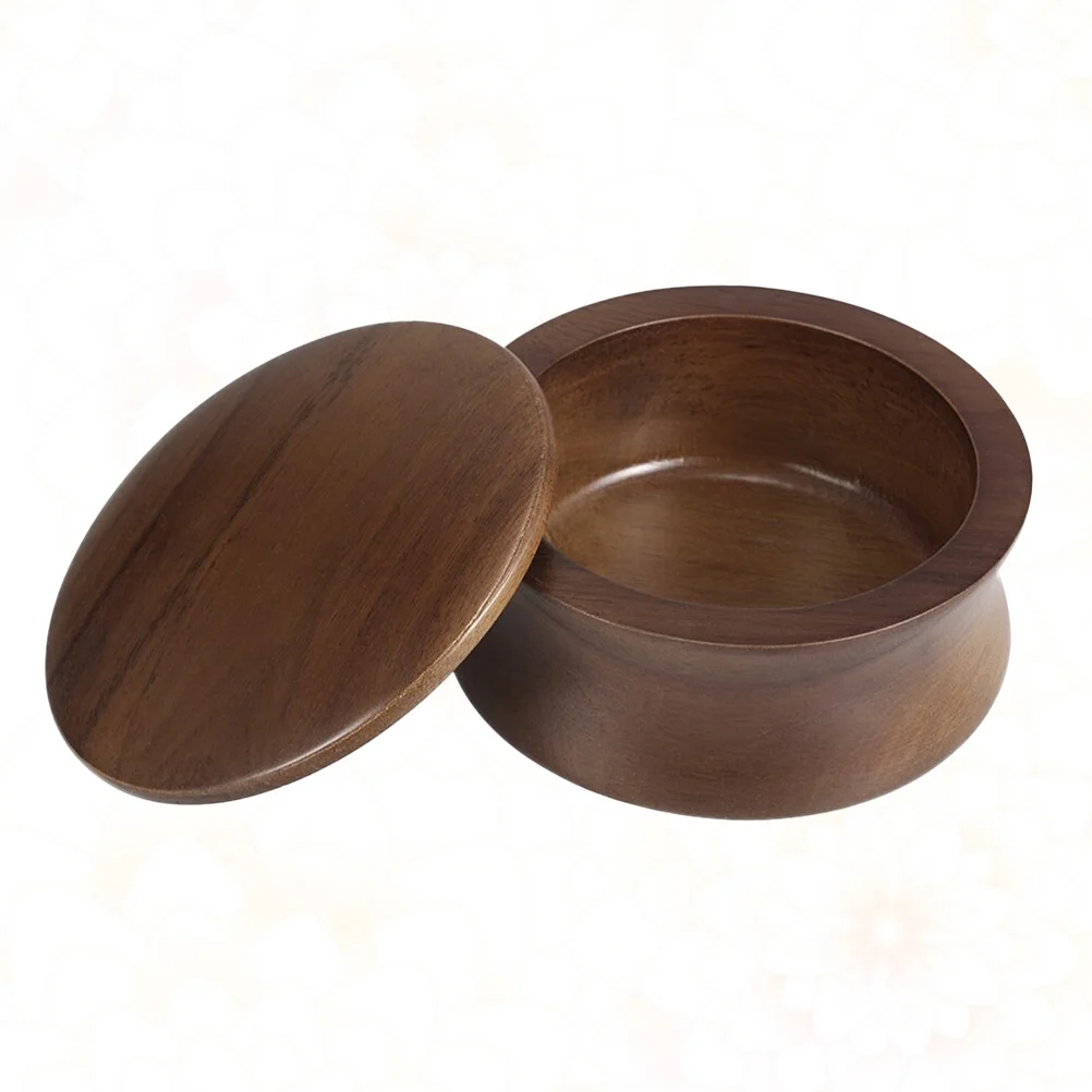 

Shaving Bowl Soap Mug Men Cream Wooden Travel Cup Badger Lather Bowls Kit Set Wood Dish Mens Container Lid Accessories Shave