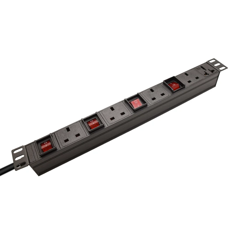 

16 A LED Independent switch UK Outlets Power Strip Aluminum alloy shell 2M extension board