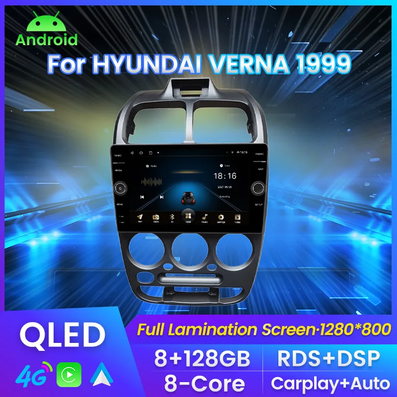 

8G 128G Car Radio For Hyundai Verna Accent II 2 1999-2012 Multimedia 4G WIFI Carplay GPS Navigation Android 11 Autoradio Player