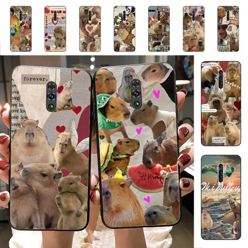 

Cute Cartoon Capybara Phone Case for Vivo Y91C Y11 17 19 17 67 81 Oppo A9 2020 Realme c3