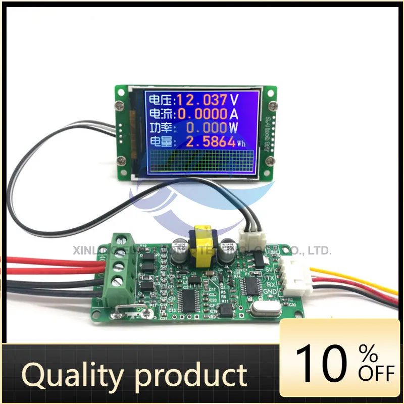 

Four-digit voltmeter ammeter DC power meter 50V10A500W color screen display