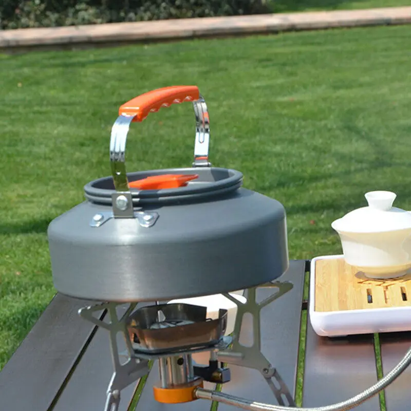 

15.5x6cm Aluminum Alloy Pot Outdoor Travel Pan Teapot Coffee Tableware Cookware for Hiking Camping Cookware Accessories 1.1L