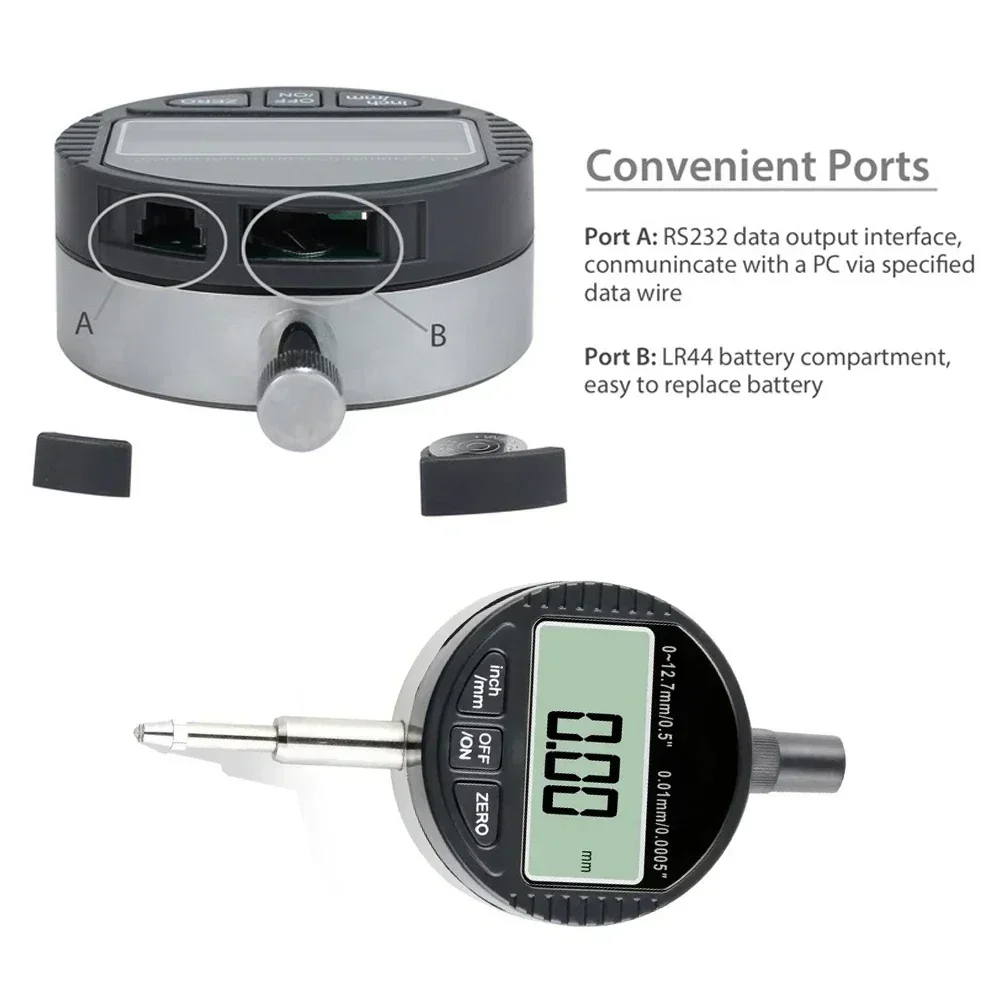 Фото 0-12.7mm/0-25.4mm Digital Dial Indicator DTI Tester Tools 0.001mm/0.01mm Range Gauge Calibration Center Finder Precision Tools №5