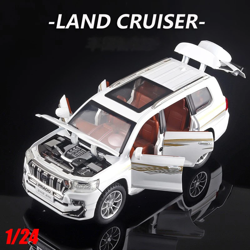 

1/24 Toyota Prado Cullinan Alloy Model Car Metal Toy Car Collection Simulation Sound And Light Pull Back Gift For Children Boy
