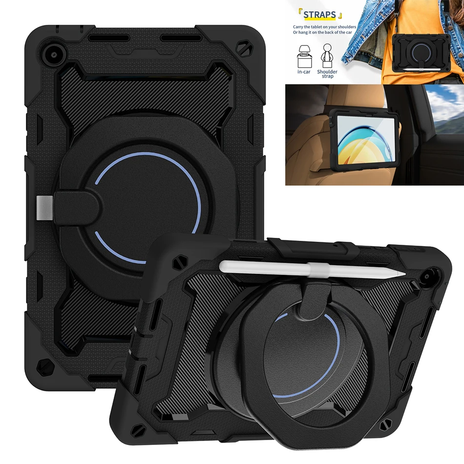 Полноразмерный Защитный Прочный чехол SiIicone с вращающейся подставкой для Huawei Matepad SE, противоударный жесткий чехол-накладка для детей 10,4 Полноразмерный Защитный Прочный чехол SiIicone с вращающейся подставкой для Huawei Matepad SE, противоударный жесткий чехол-накладка для детей 10,4