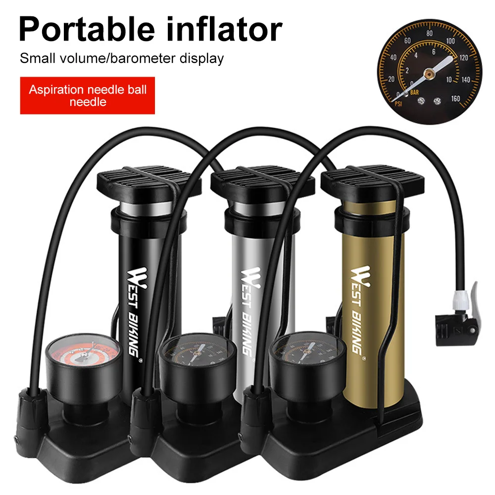 

Portable Bicycle Pump High Pressure Bicycle Foot Pump Mountain Bike Pump 140PSI Electric Bicycle Air Pump for Bicycle Balls