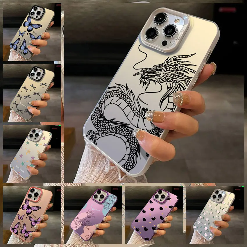 Роскошный чехол с рисунком для Oppo A18 A38 ударопрочный IMD красивым цветком бампер A16