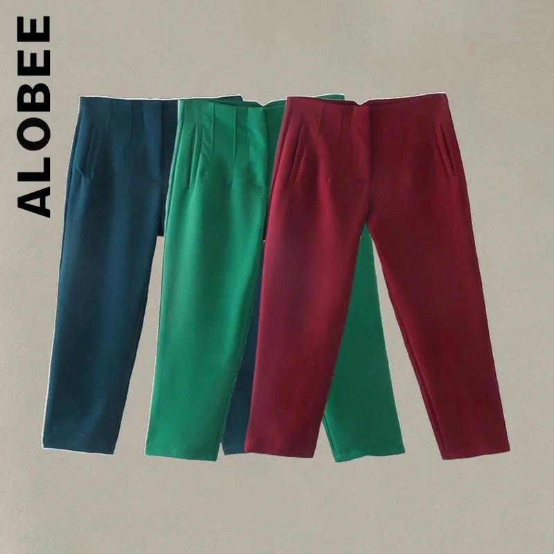 

Alobee Trousers New Women Pants Elastic Casual Slim Pant Korean Seam Detail Pants Baggy Hot Sale For Women Mujer Female