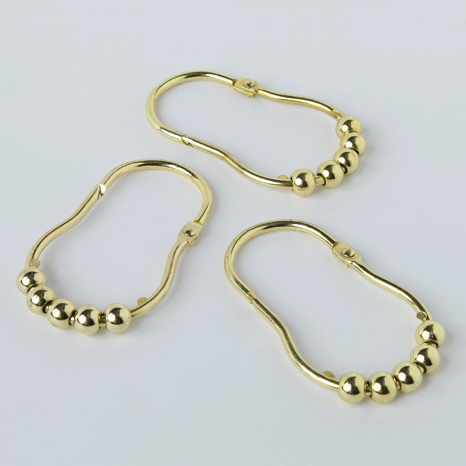 

Золотые роликовые кольца в форме арахиса из нержавеющей стали, занавески для душа, крючки для ванной комнаты, занавески, набор из 12 шт.