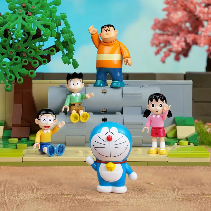 Kawaii Doraemoned экшн-Фигурки игрушки Nobita Nobi Shizuka Time Machine Гута Suneo строительные блоки
