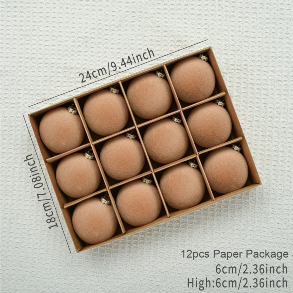 12 шт. бархатные Рождественские шары для украшения ёлки