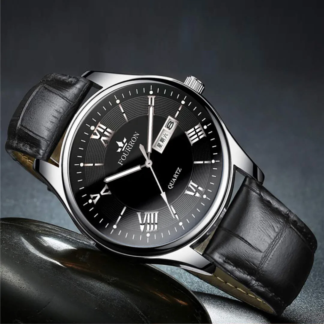 

Часы наручные мужские кварцевые, водонепроницаемые, светящиеся в темноте, с двойным календарем