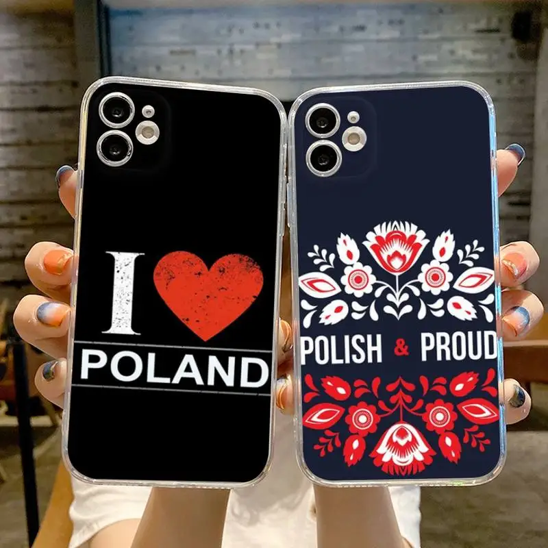 

Poland Country Flag Proud Eagle Phone Case Transparent For iphone 13 12 11 14 Pro Max Mini X XR XS 7 8 13 14 max phone Covers