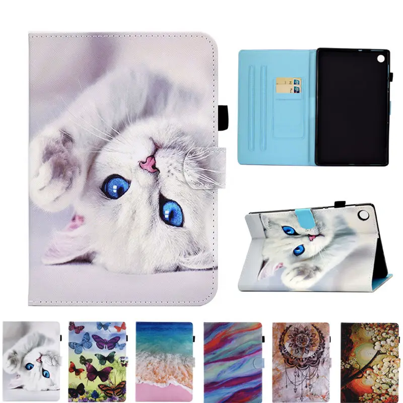 

For Lenovo Tab M10 3rd Gen 10.1" Case TB328FU TB328XU Cover Funda Tablet Kids Cute Cat Painted Soft TPU PU Leather Stand Coque