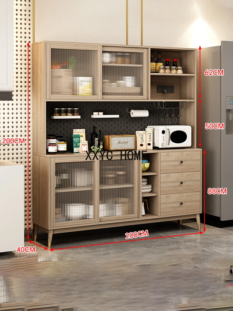 Винный шкаф в стиле ретро стеклянная дверь деревянный буфет столовая винный бар