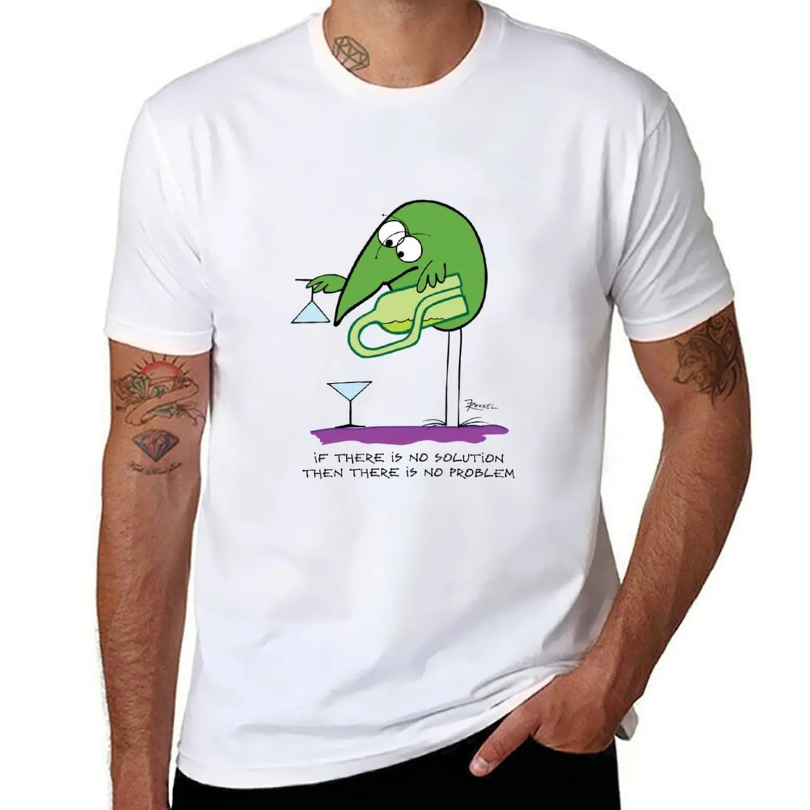 Фото No problem with the shadoks T-Shirt t shirts for man graphic vintage man tshirt T-Shirt №1