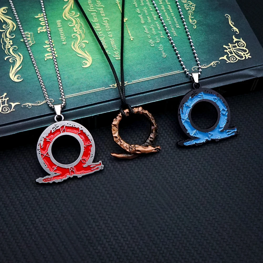 God of War Omega Logo Necklace for Women Men Game Metal Necklaces Man Jewelry Pendant Chains Choker Collares Gift images - 6