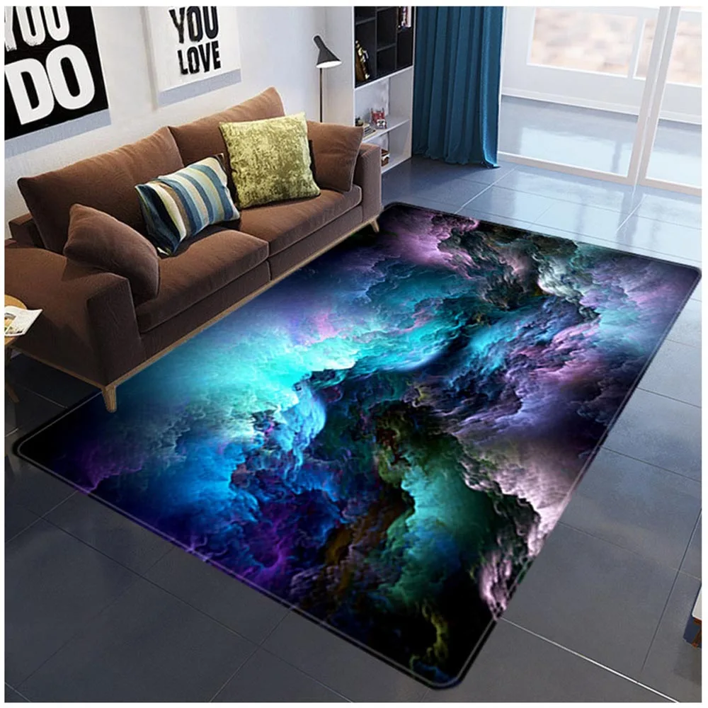 

3D Galaxy Space Stars коврик для двери, ковры для гостиной, спальни, гостиной, чайного стола, коврик, фланелевый большой ковер, Alfombra