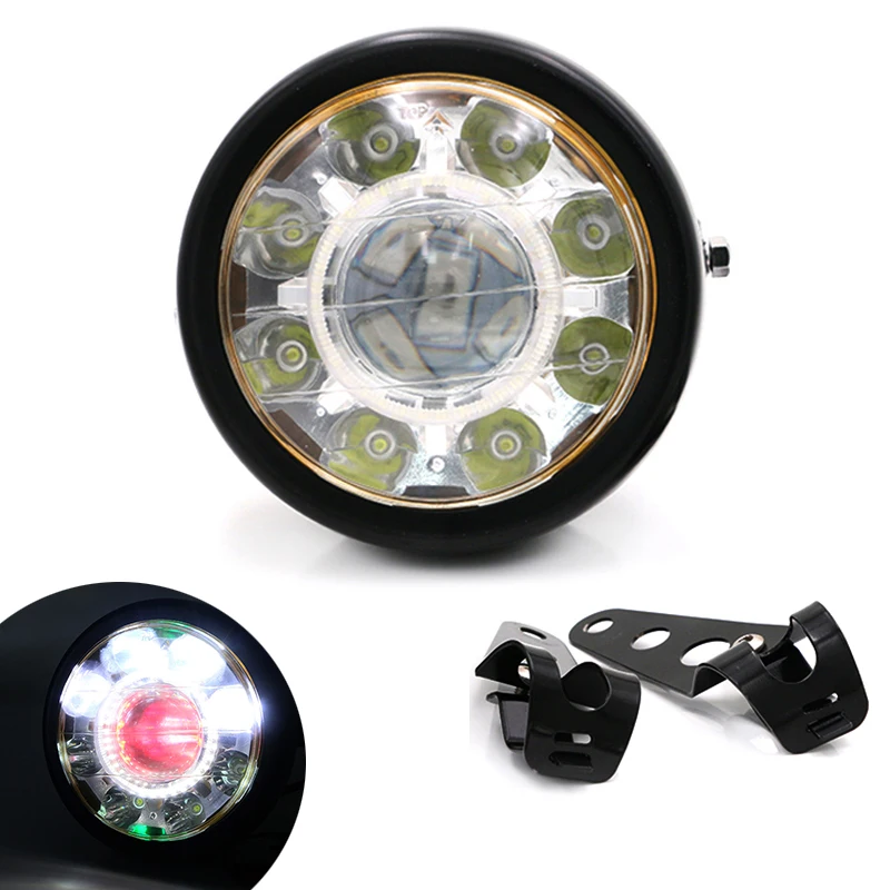 

Motorcycle Round Headlight LED Far Near Signal Indicators 12V Universal For Harley LED Light Bracket