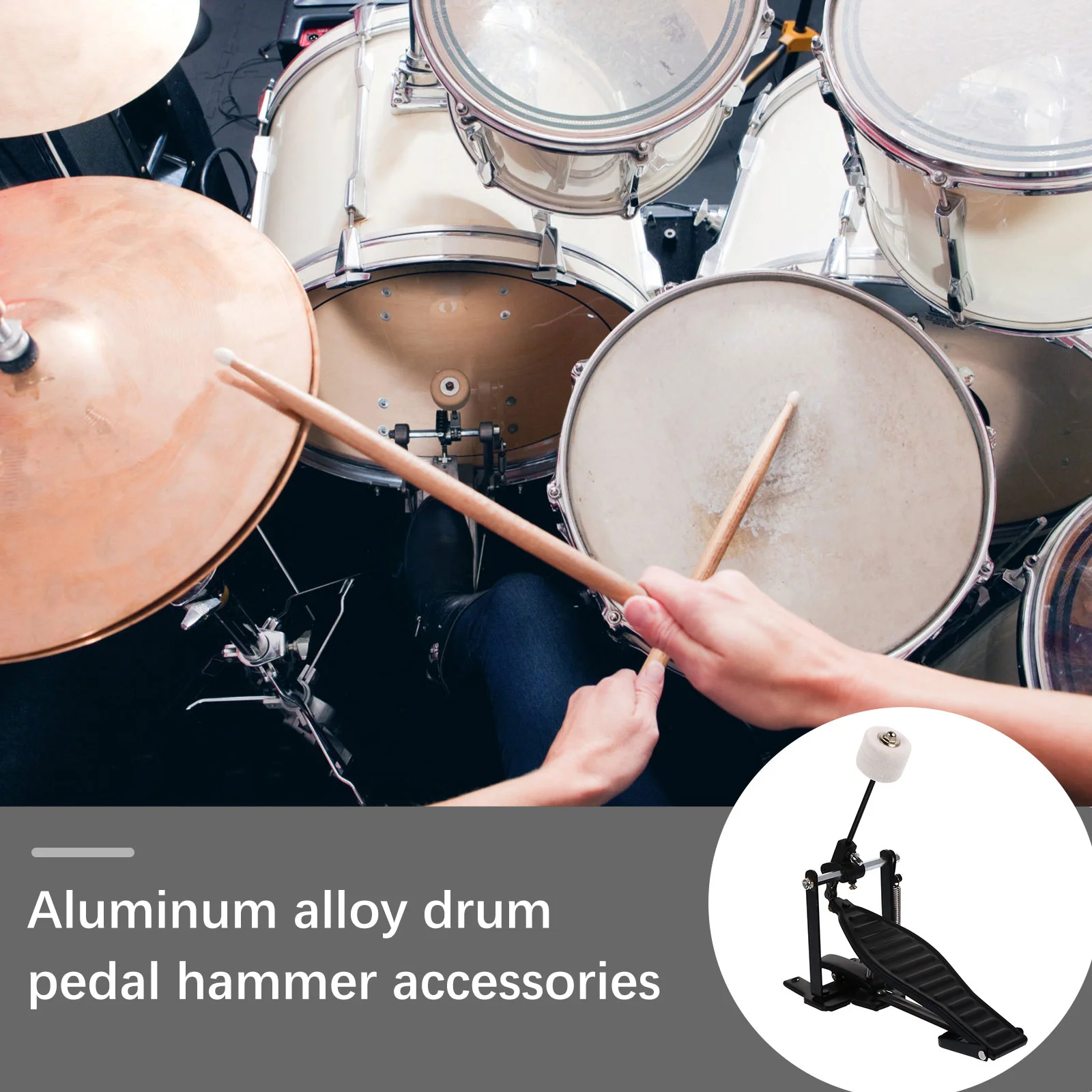 

Single Foot Pedal Kids Electronic Drum Set Footstopper Guitar Kits Drum Pedal Hammer Musical Instrument Double Chain Drum Step