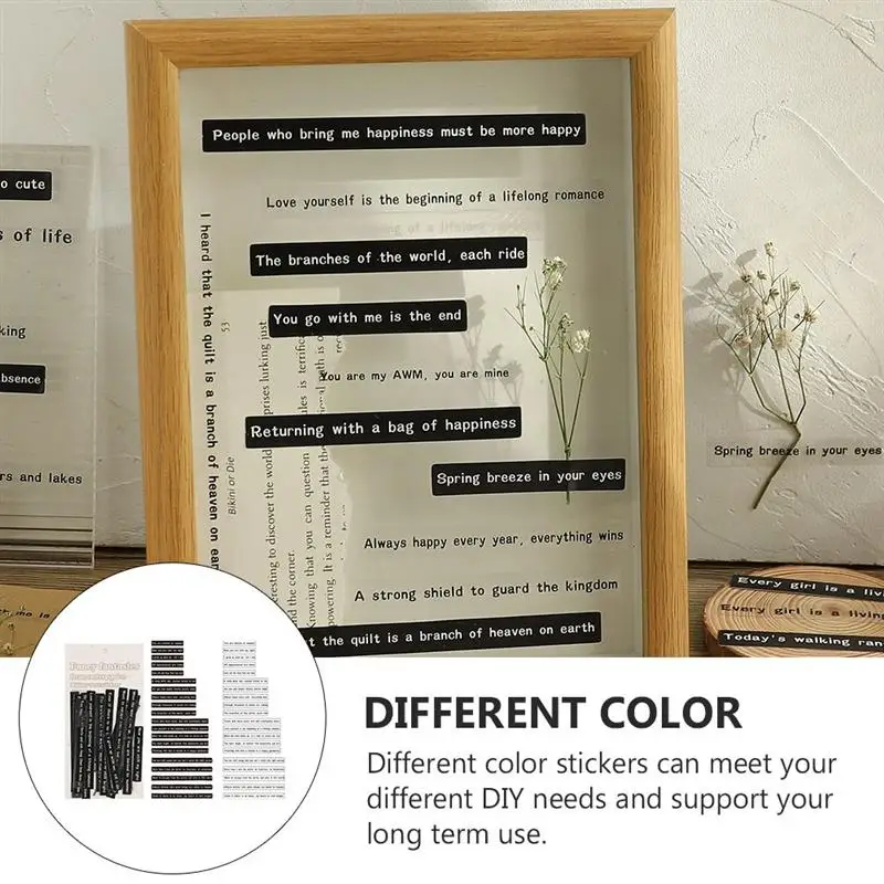 

4 Sets Self-Adhesive Notebook Sticker English Phrase Sticker Multi-purpose Diary Decals