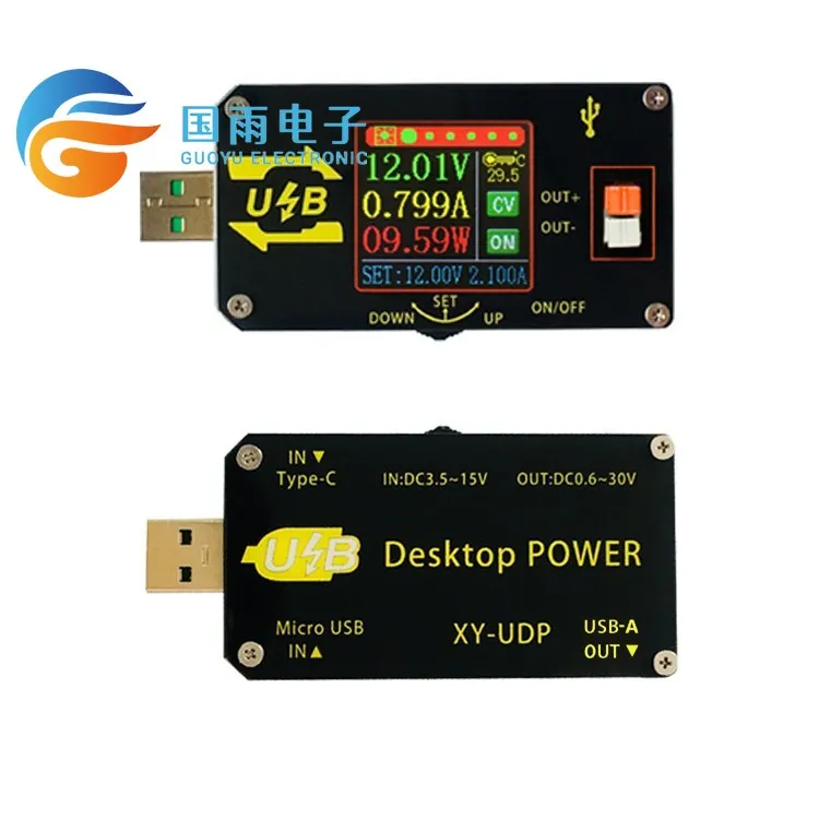 USB-модуль питания с цветным экраном XY-UDP CNC повышающий постоянное напряжение и ток