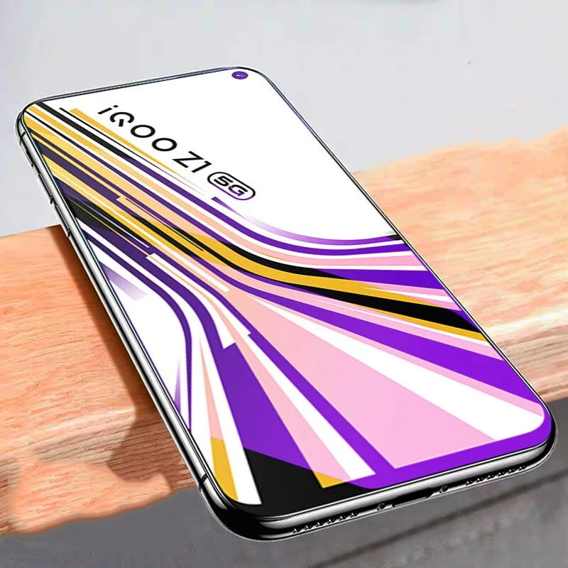 

For Vivo IQOO Z5 Z5x Anti Blue Tempered Glass Screen Protector For IQOO Z1 Z1x Z3 Full Cover Clear Anti Blue-ray Protective Film