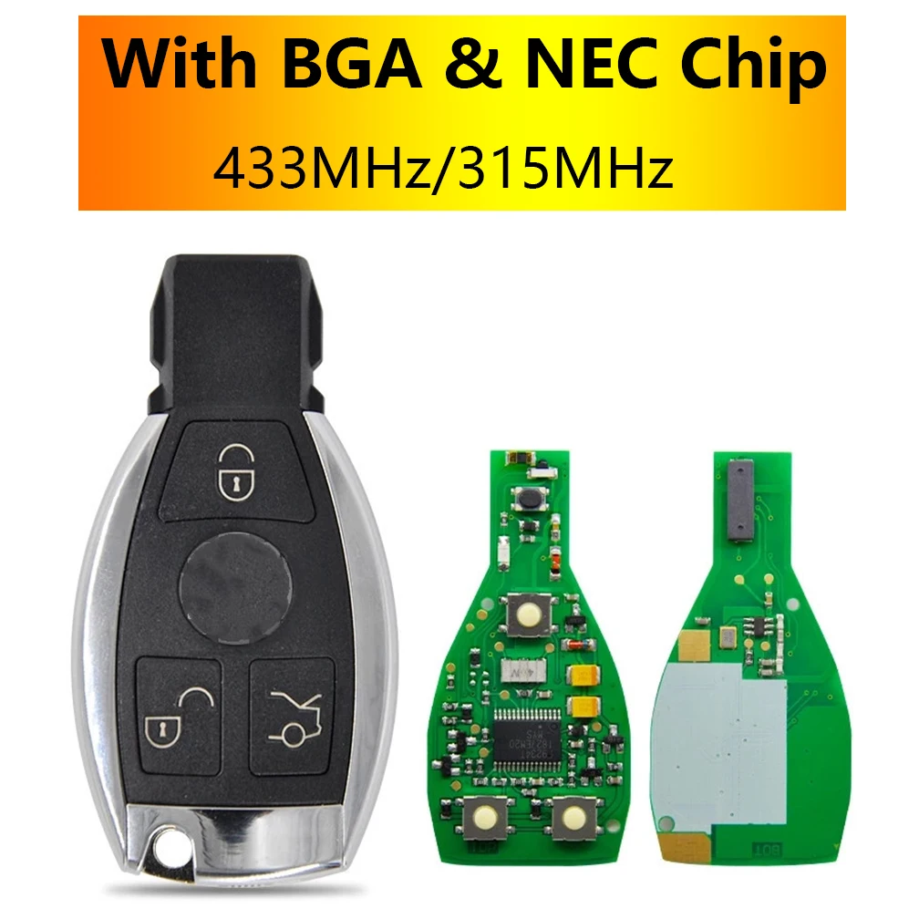 

Remote Key For Mercedes Benz A C E S Class 315 /433 Mhz Auto Smart Control Replacement Car Remote Key with BGA NEC Chip