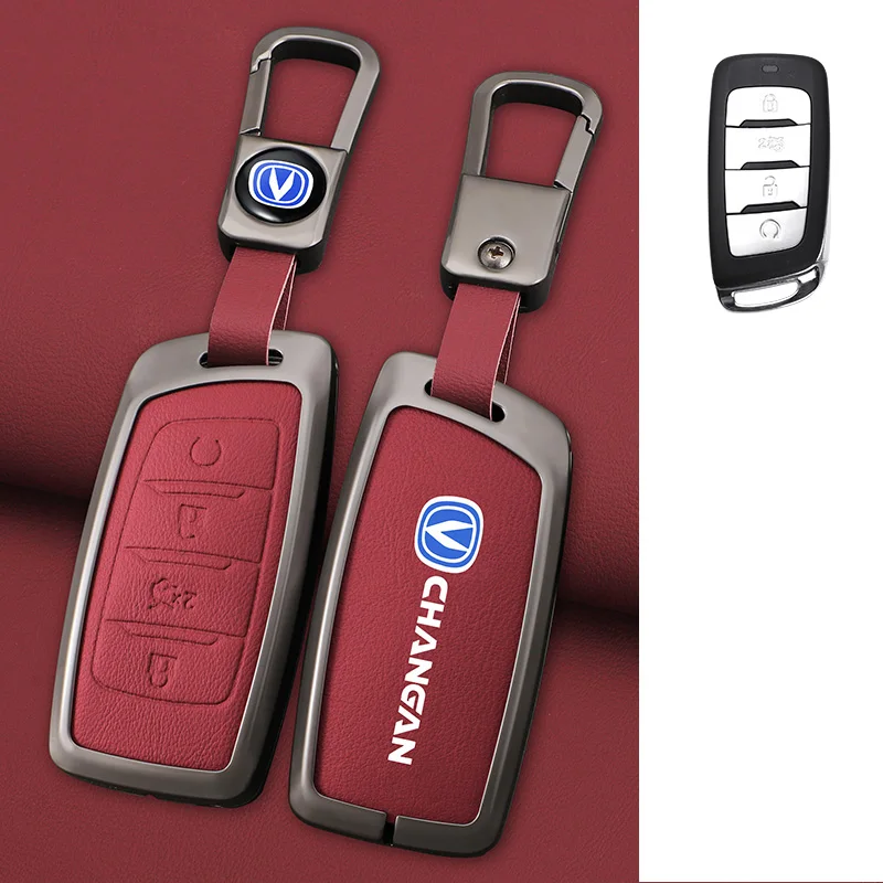 Кожаный чехол для дистанционного ключа из цинкового сплава, брелок для Changan Hunter F70 CS35 CS75 PLUS CS85 COUPE CS95, защитный брелок