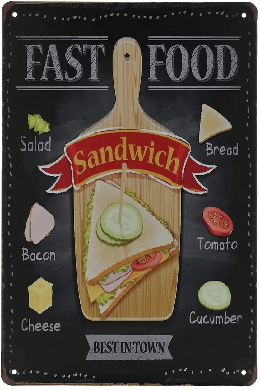 

Новый Винтажный метельный знак-магазин фастфуда Ретро жестяной декоративный знак Настенный декор металлическая пластина-Омлет металлический жестяной знак 8x12 дюймов