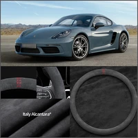 car interior protection case all seasons anti skid 15 black suede steering wheel cover for porsche 718
